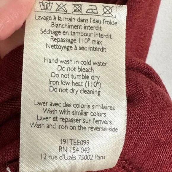 Sezane 100% Linen Elise Tank Top Lace Button Back Size XS French V-Neck Basic - Picture 7 of 11